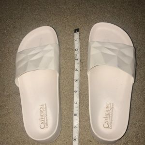 Catherine Malandrino White Form Slides